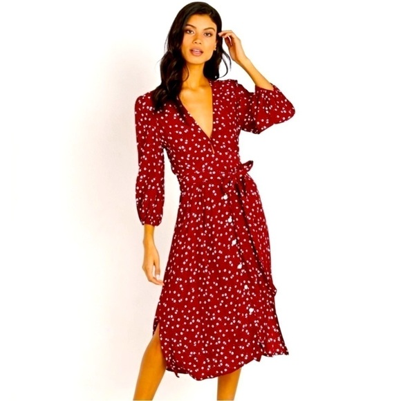 Faithfull the Brand Chloe Midi Belted Dress in Betina Floral Size 4 (A-4) - Picture 1 of 11